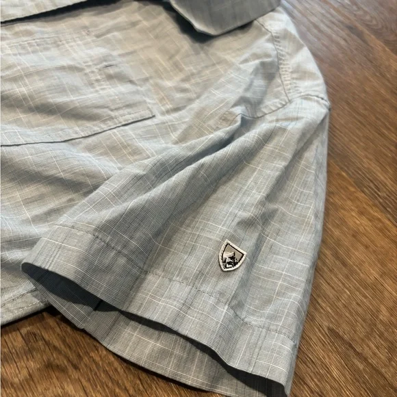 KUHL Horizon Blue Karib Stripe Short Sleeve Shirt – Small – UPF 20 - Picture 8 of 8